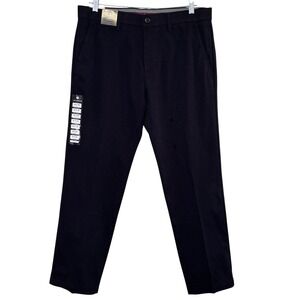 J.M. Haggar Mens Luxury Comfort Casual Slim Black Dress Pant NWT Size‎ 34x29